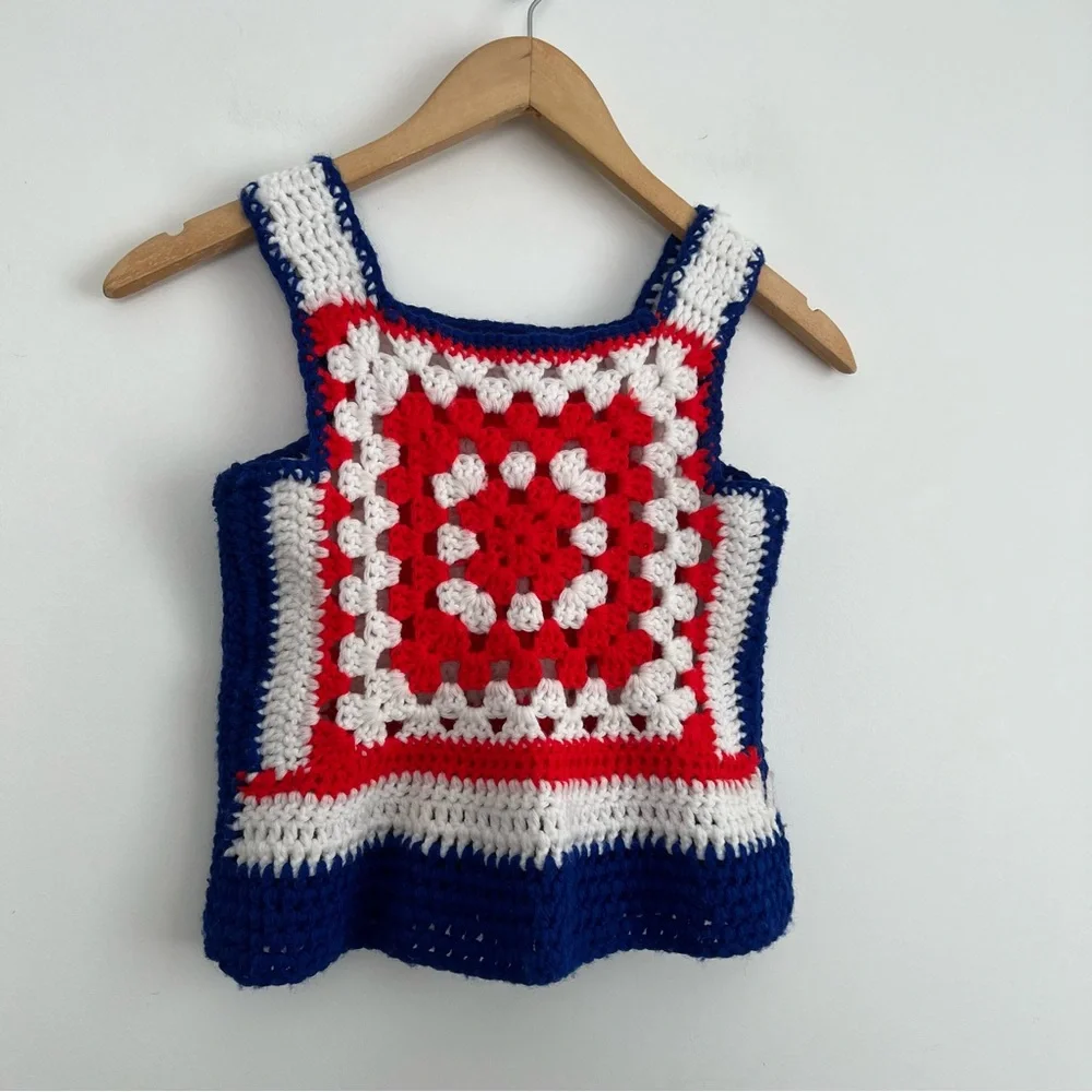 Granny Square Vintage Vest Top - Picture 2 of 6